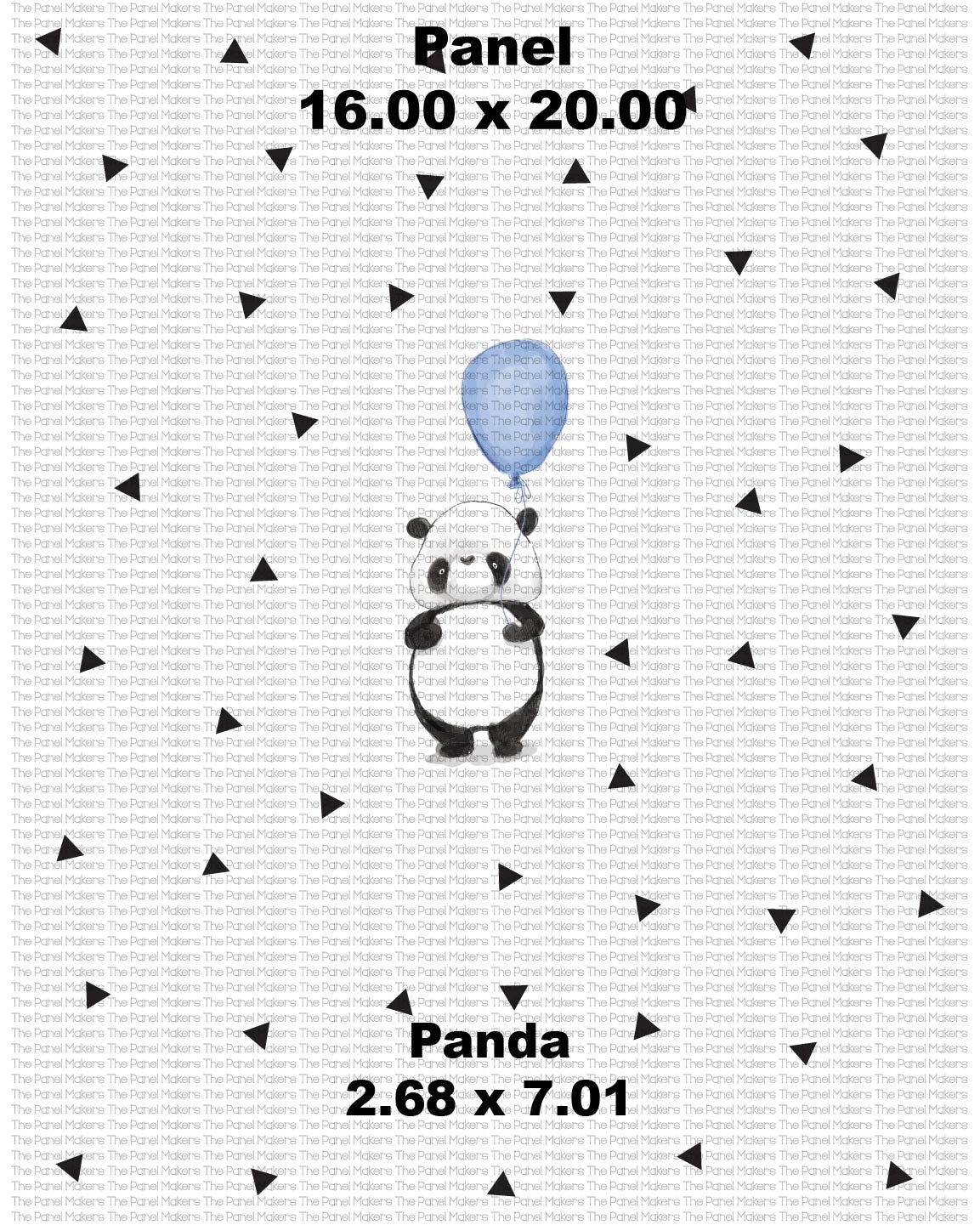 Blue Balloon Panda Large Panel