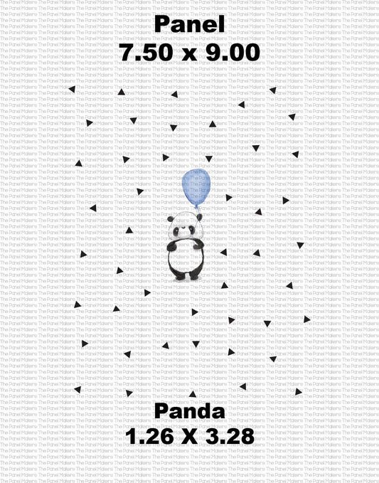Blue Balloon Panda Small Doll Sized panel