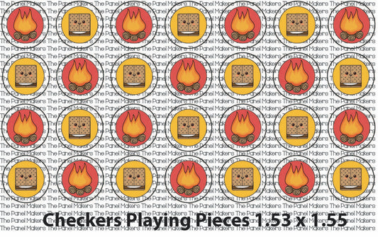Smores/Campfire Checkers Pieces panel (CHECKERBOARD NOT INCLUDED)