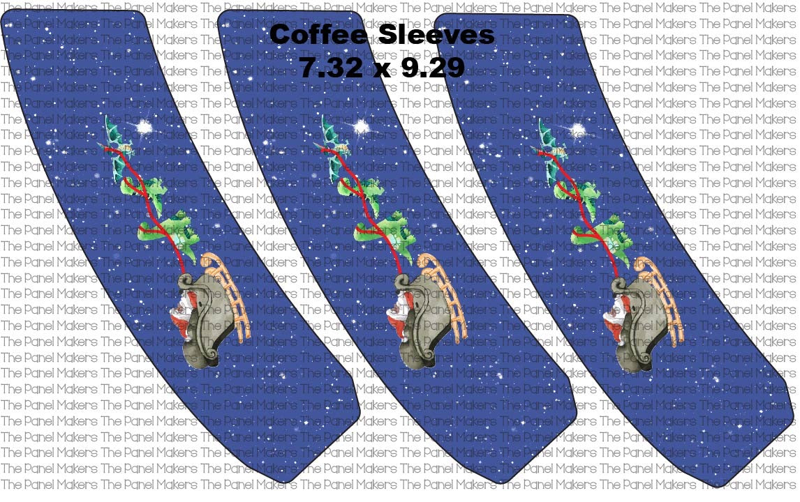 Santa with Dinos Coffee Cup Sleeves panel