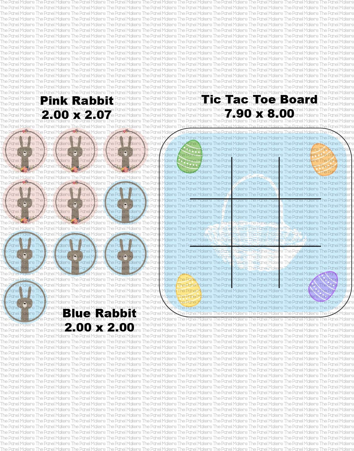 Bunny Wreath Tic Tac Toe Panel