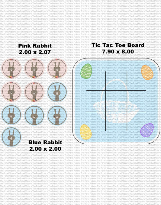 Bunny Wreath Tic Tac Toe Panel