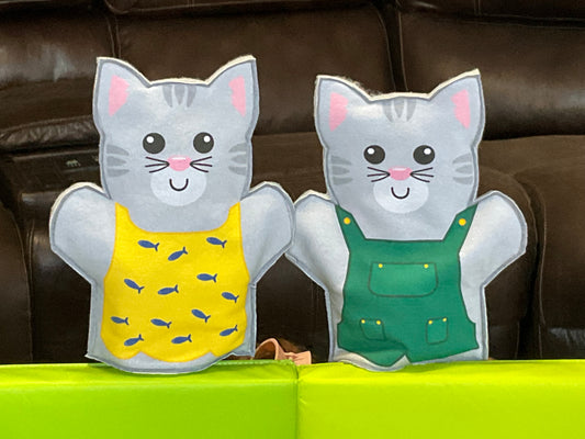 Bear and Cat Hand Puppets panel