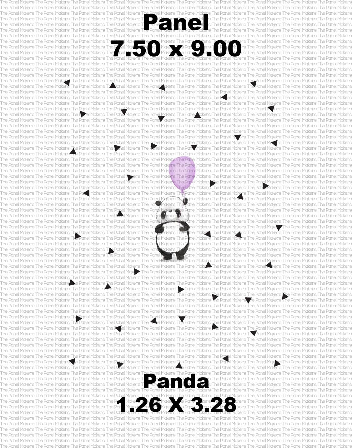 Purple Balloon Panda Small Doll Sized panel