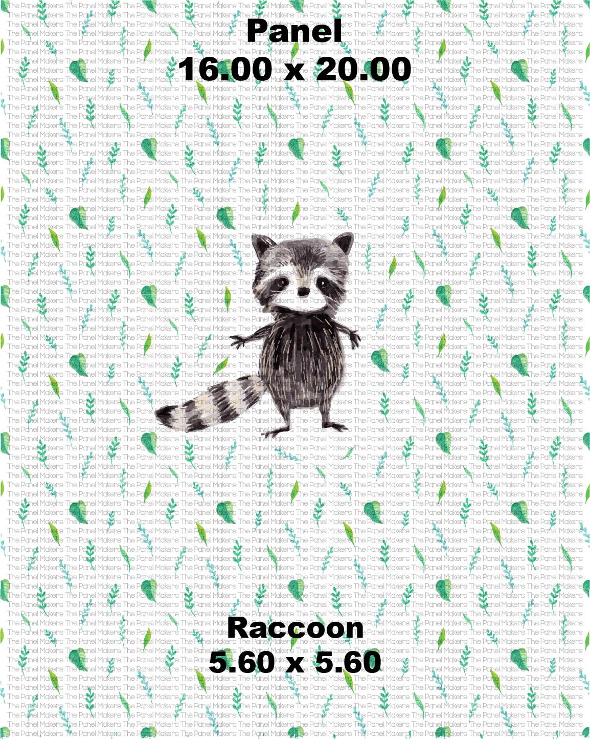 Watercolour Raccoon Large panel