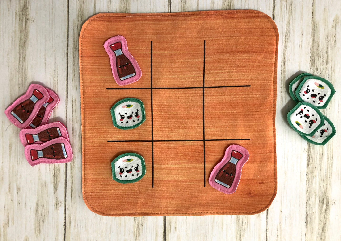 Sushi TicTacToe Playing Pieces Panel (TicTacToe board NOT included - sold separately)