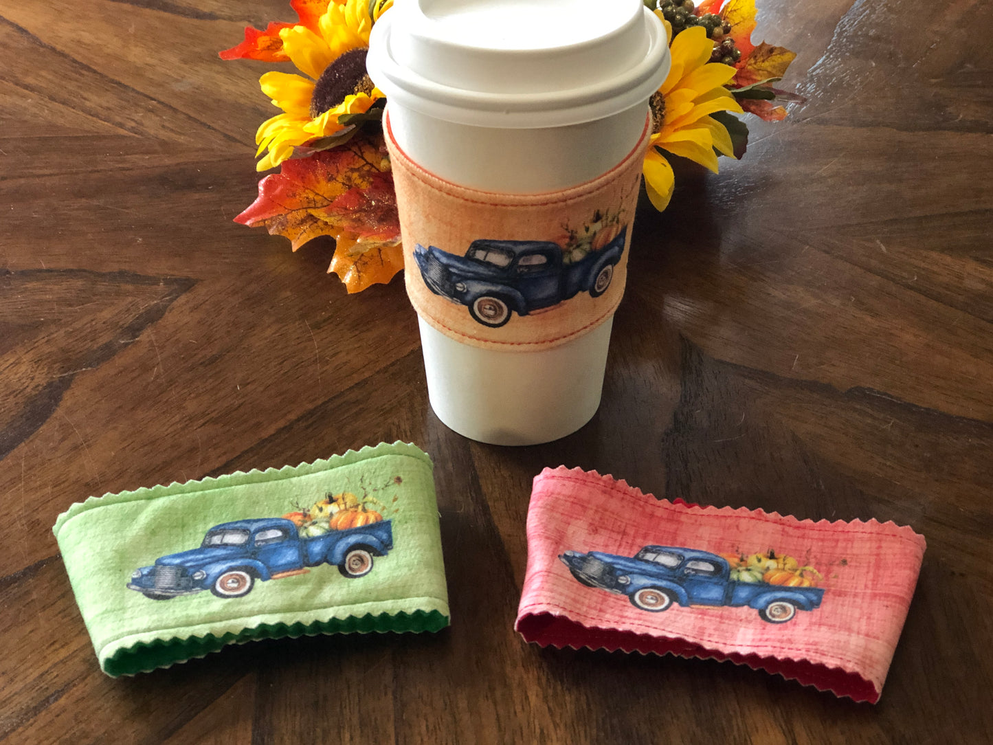Autumn Truck Coffee Cup Sleeves panel