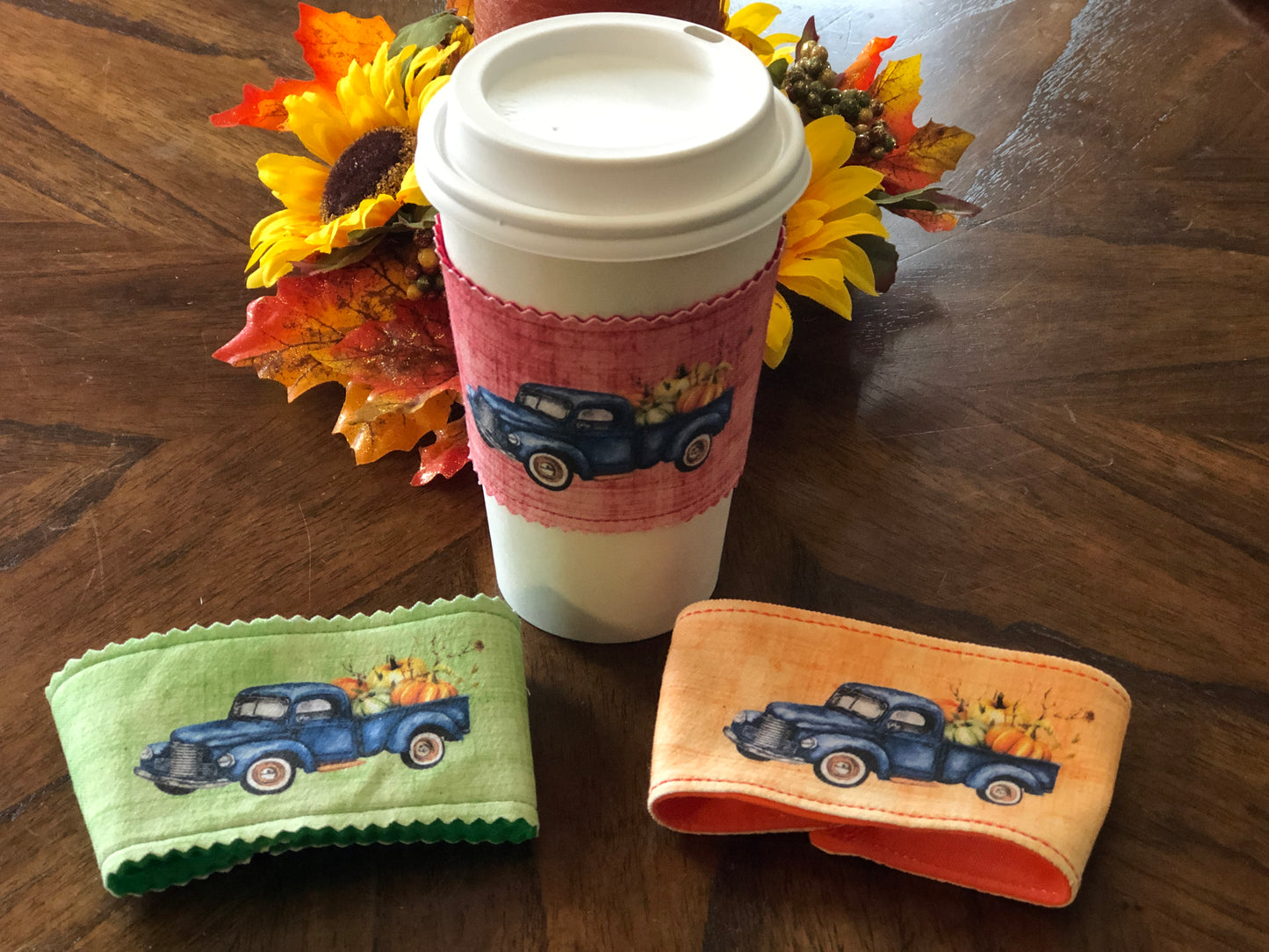 Autumn Truck Coffee Cup Sleeves panel