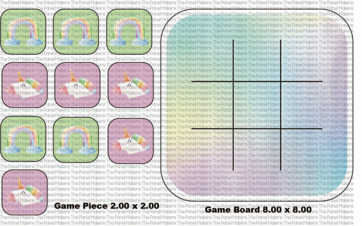 Unicorn and Rainbows Tic Tac Toe panel