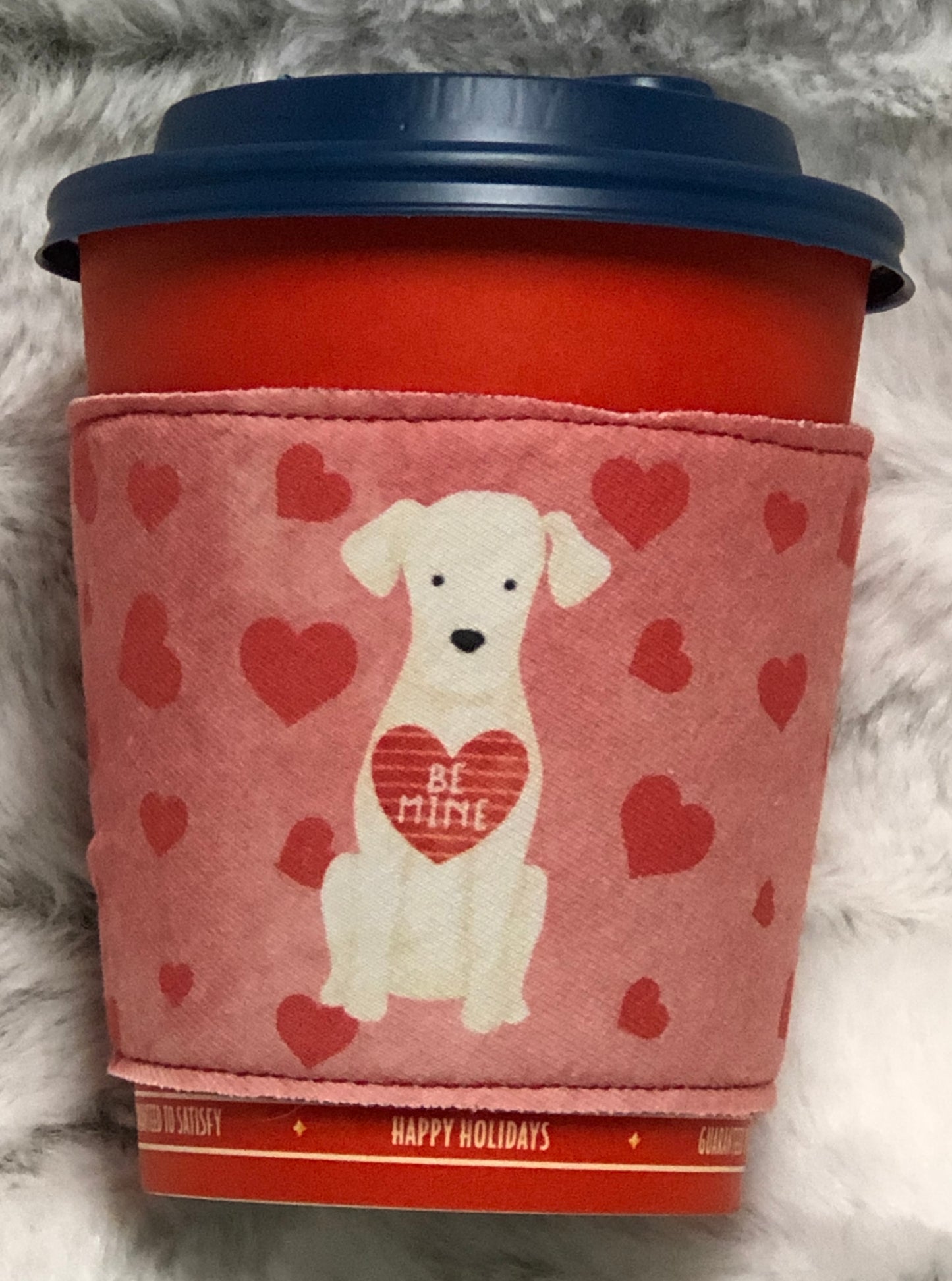 Valentine Pooch Coffee Cup Sleeves Panel
