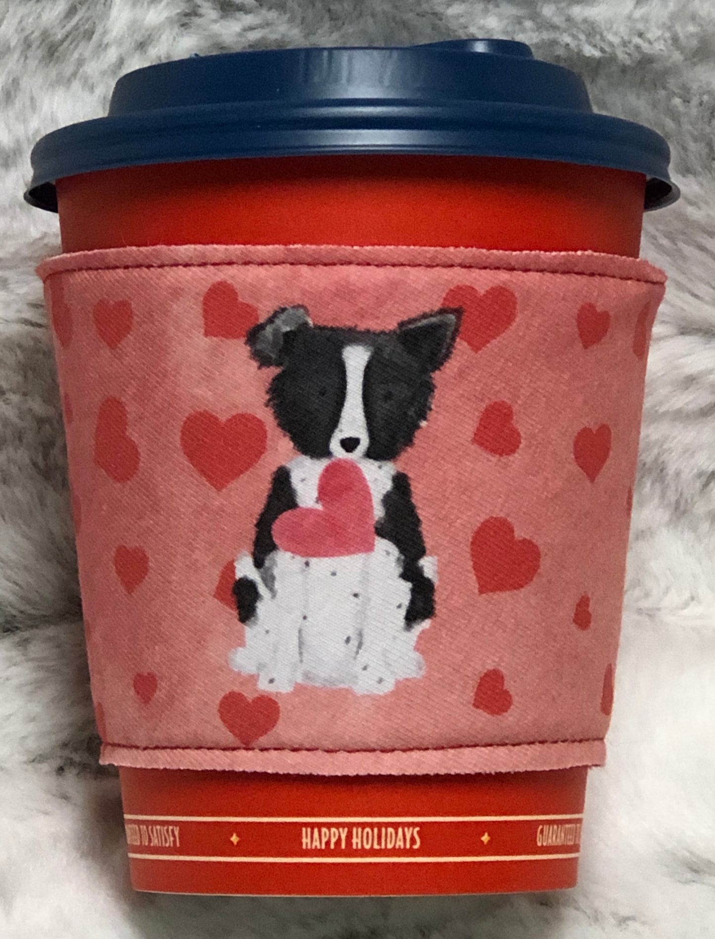 Valentine Pooch Coffee Cup Sleeves Panel