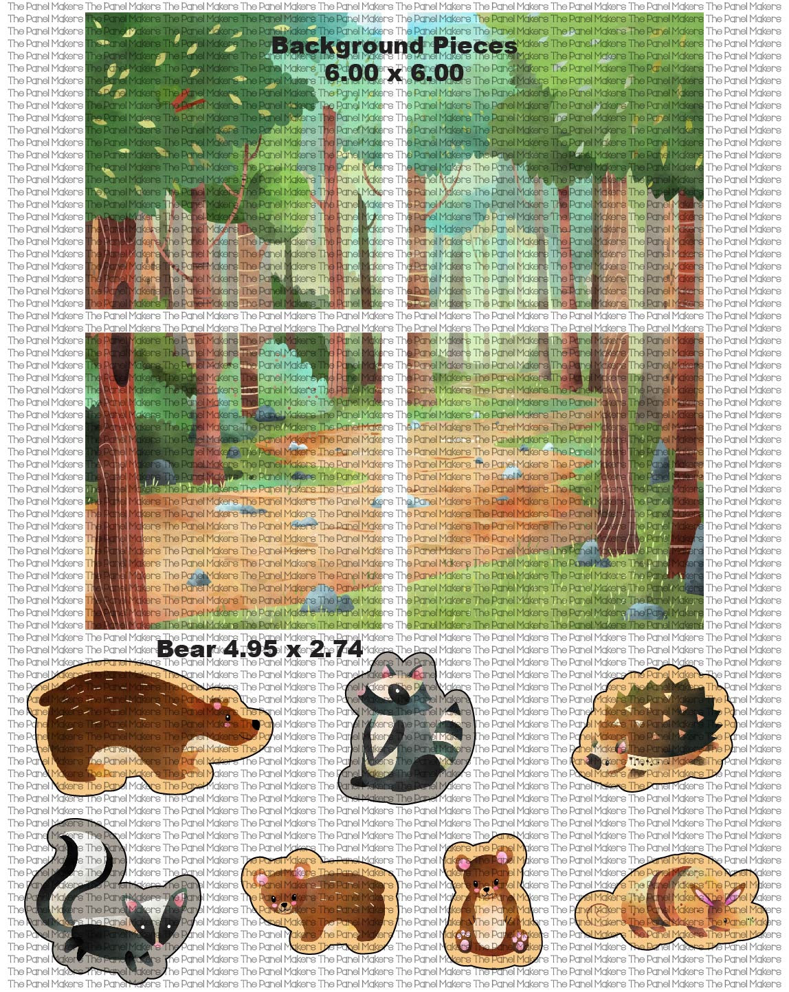 Forest Animals Play Mat DIVIDED large panel